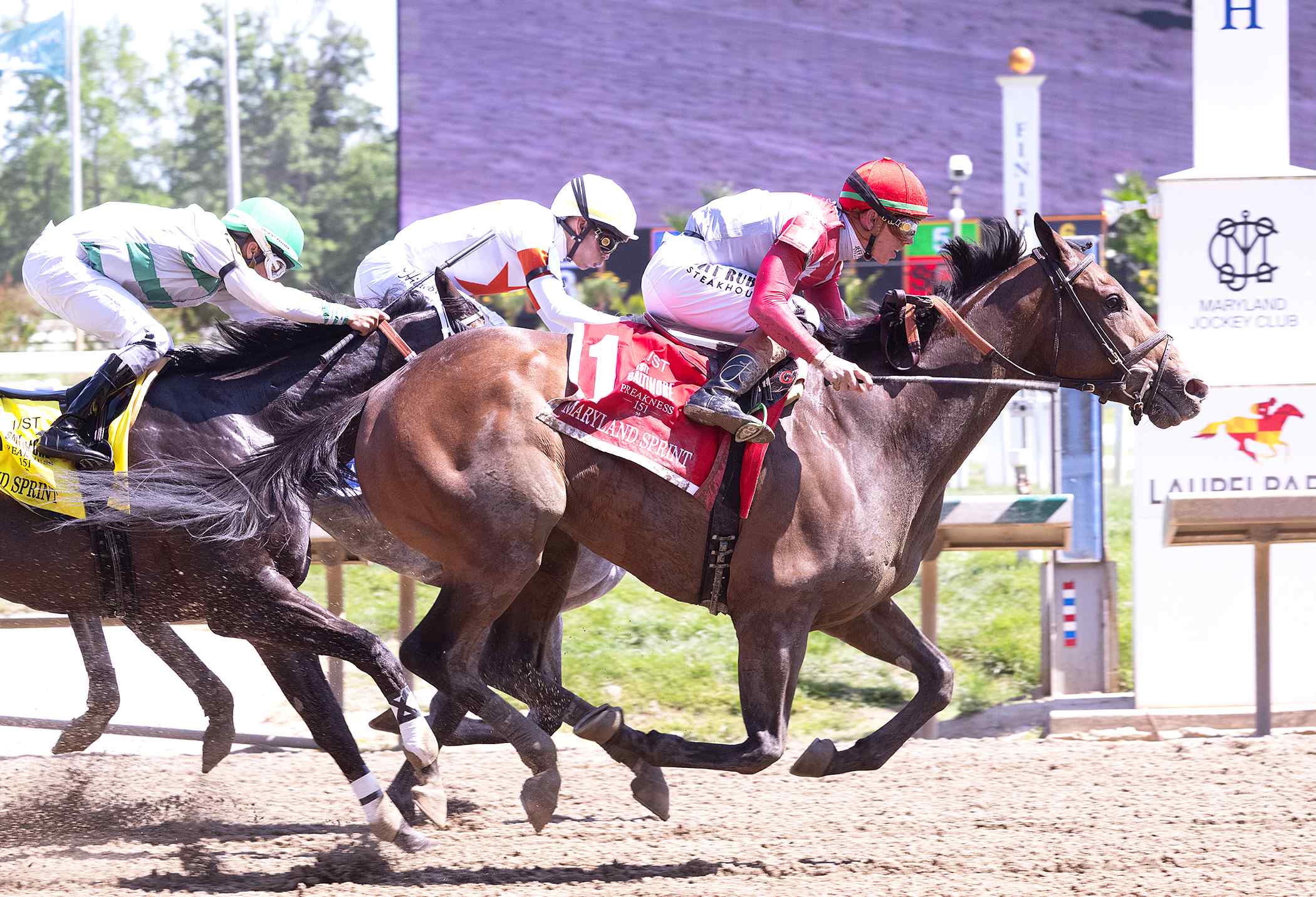 Bring the Smoke winning the Maryland Sprint at Laurel Park under Tyler Gaffalione