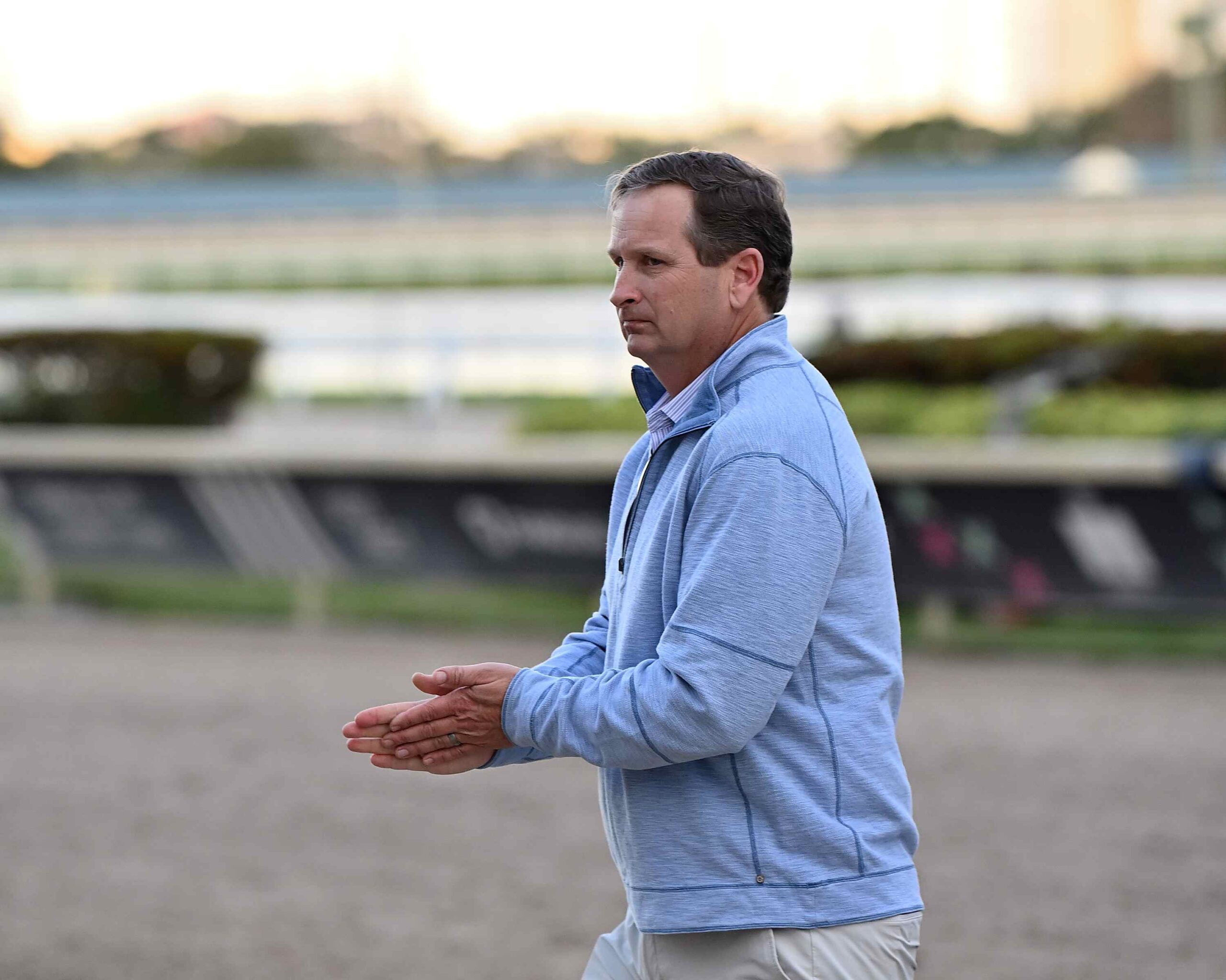 Easy Life trains ahead of the Royal Palm Juvenile Fillies at Gulfstream Park