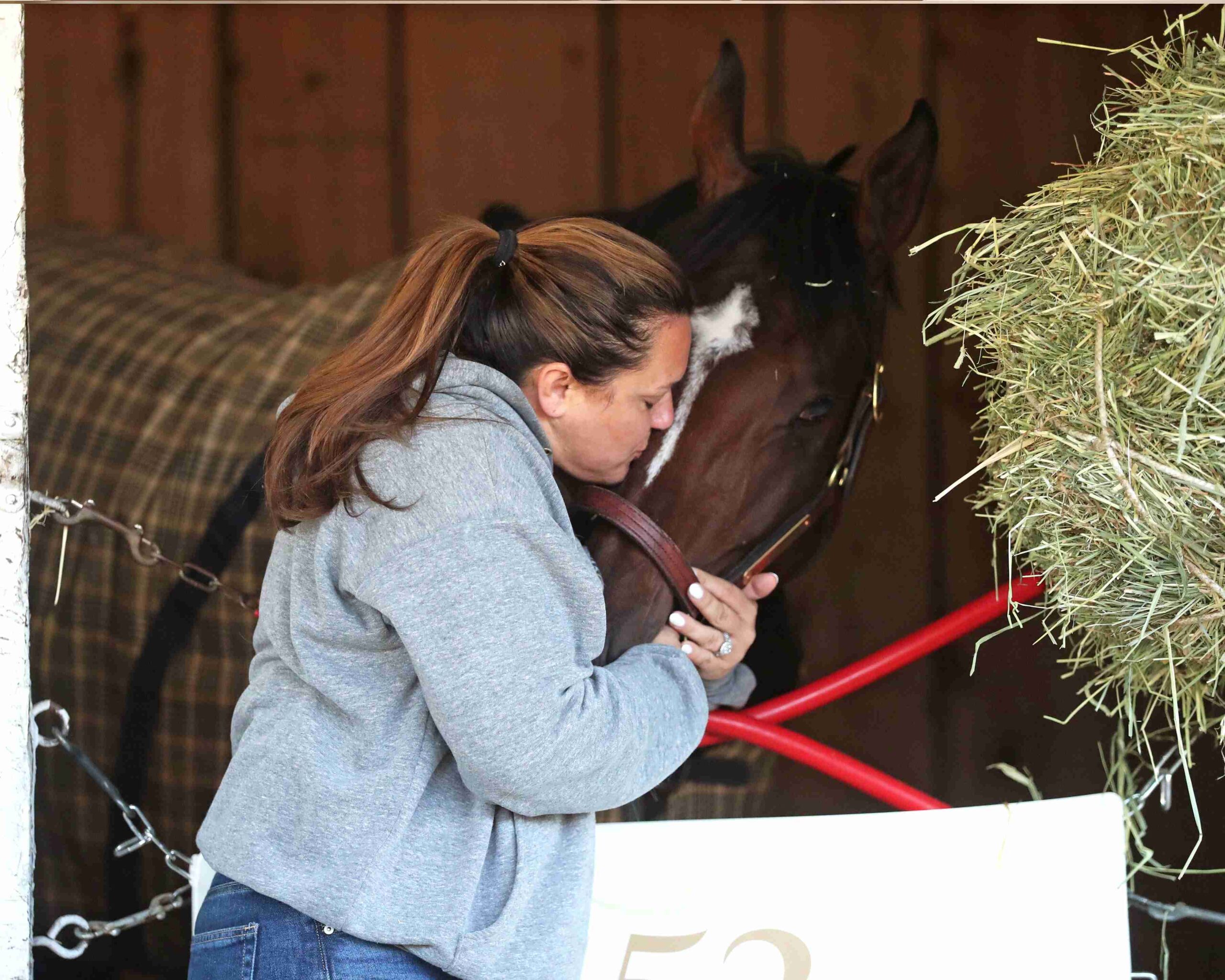Trainers and horses preparing for the 151st Preakness Stakes at Laurel Park