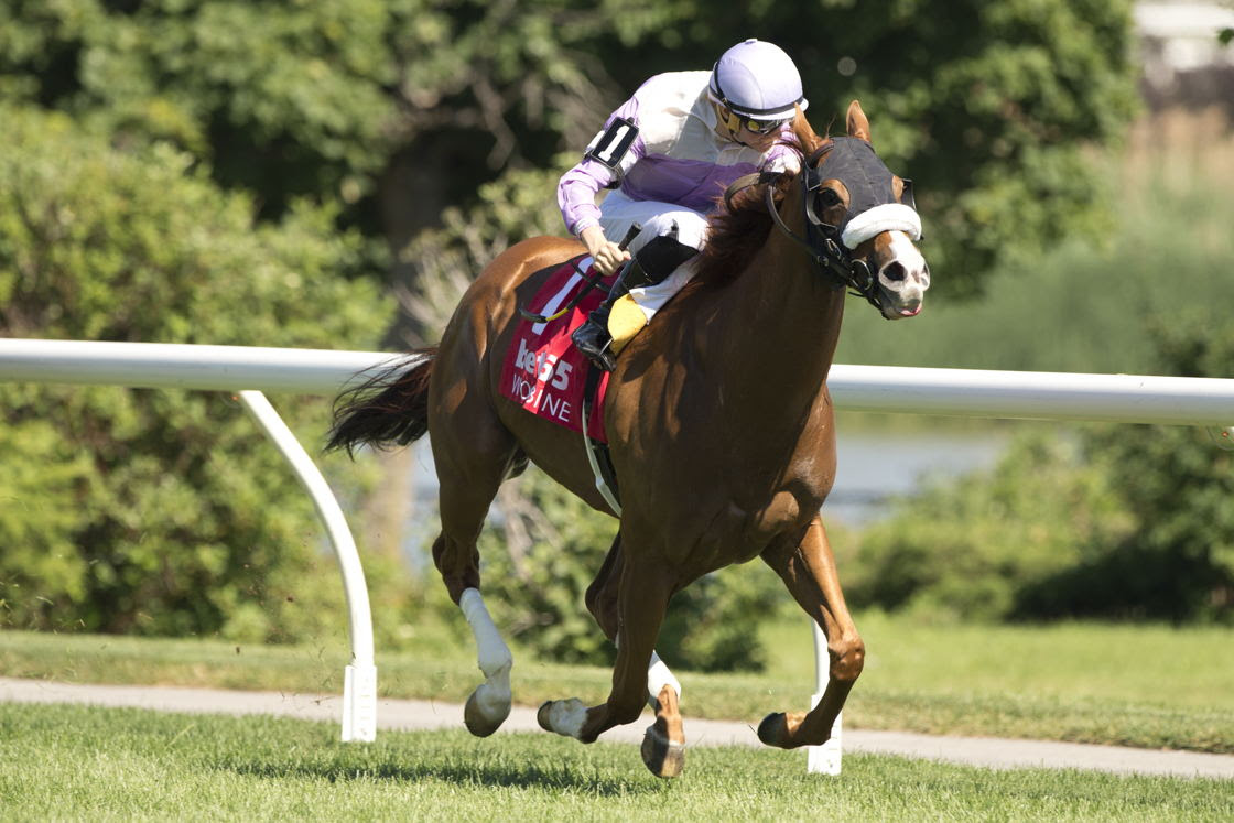 Miss Vyvyanne winning the Highlander Stakes at Woodbine