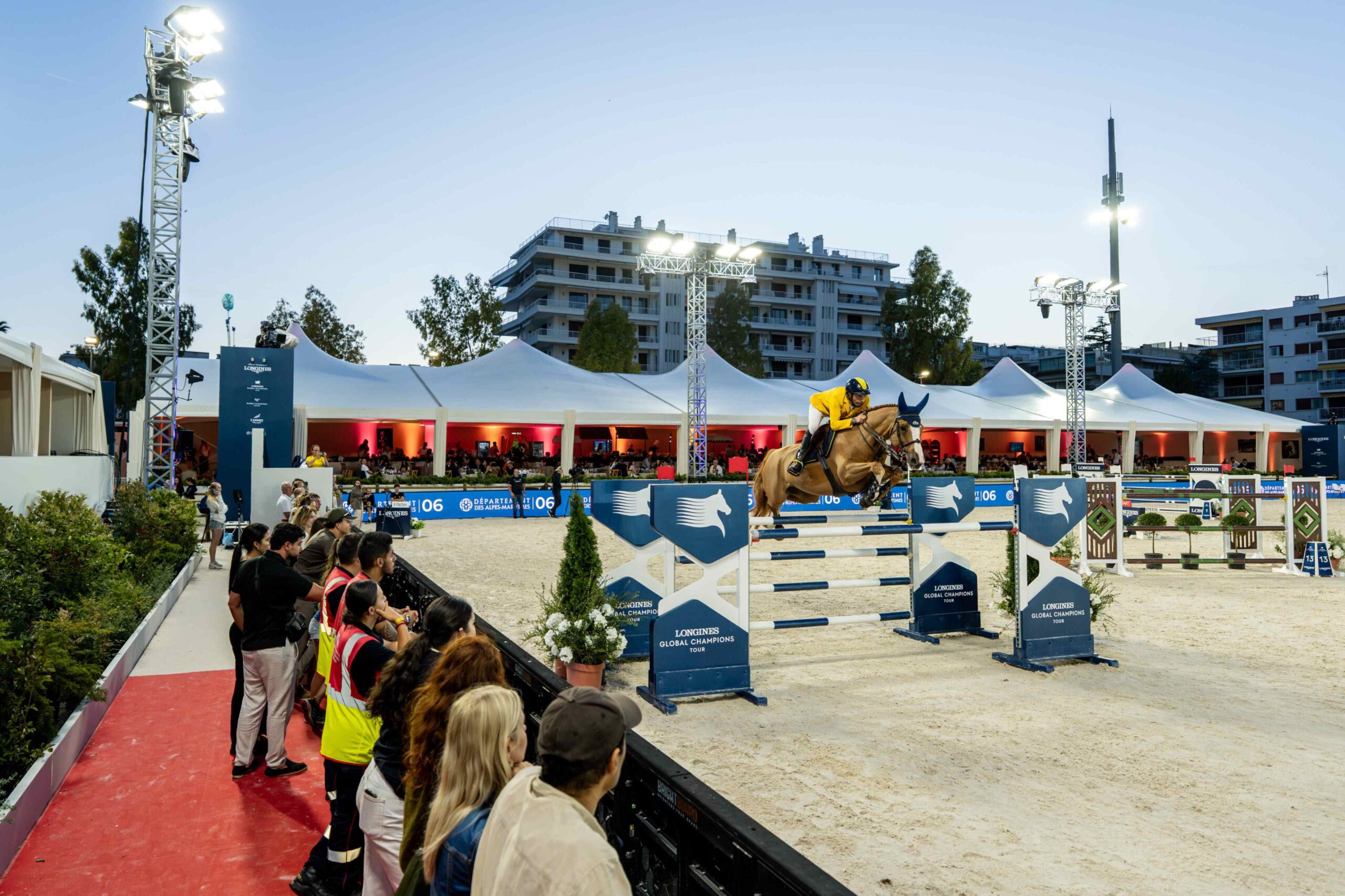 Yuri Mansur riding Vitiki during winning round in Cannes jump-off
