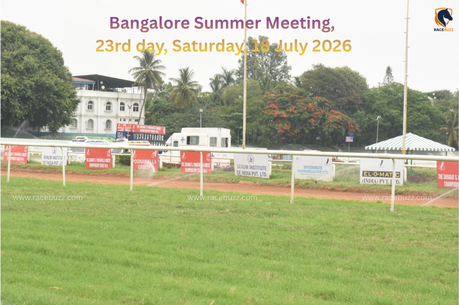 Bangalore race result 18th July official notice postponing races due to heavy rain at Bangalore Turf Club