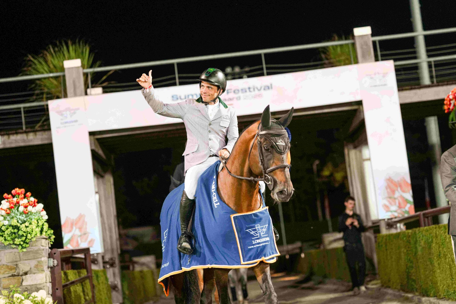 Stephan de Freitas Barcha wins the CSI4 Grand Prix qualifier during the Longines Tops International Arena Summer Showcase.