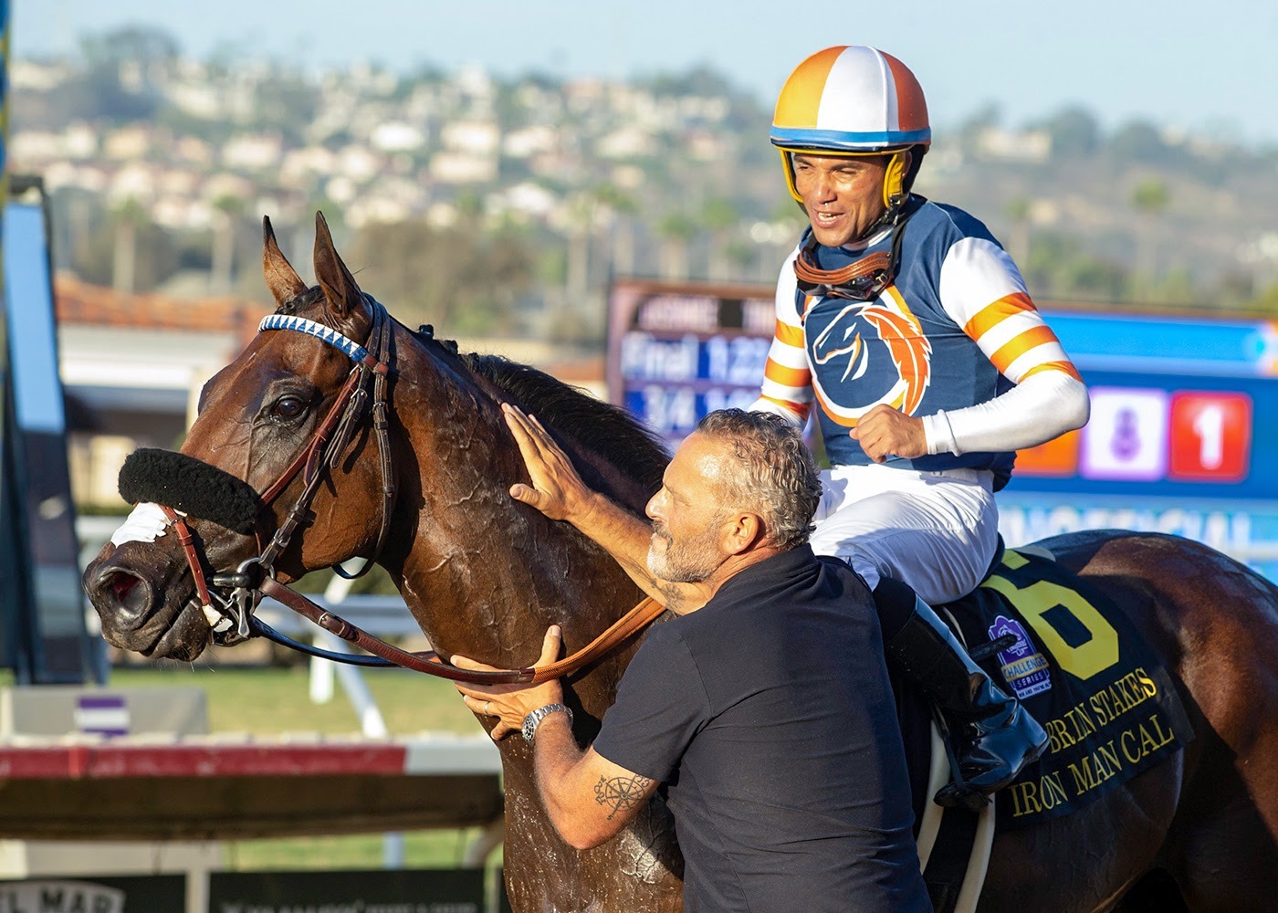 Del Mar racing action during the summer meeting