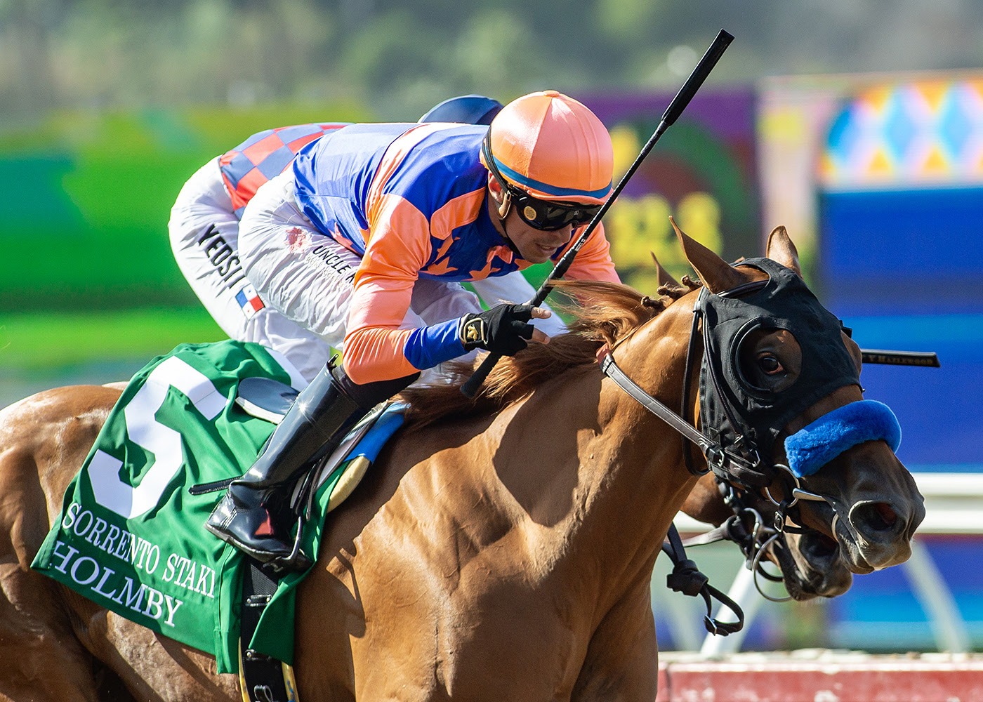 Holmby and Juan Hernandez winning the Grade III Sorrento Stakes at Del Mar