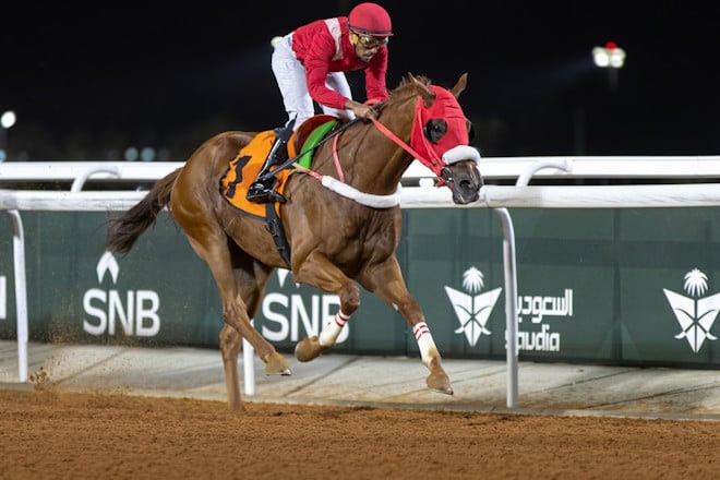 Hafedhk Allah leads the field for the Almaseef Cup at King Khalid Racecourse Taif