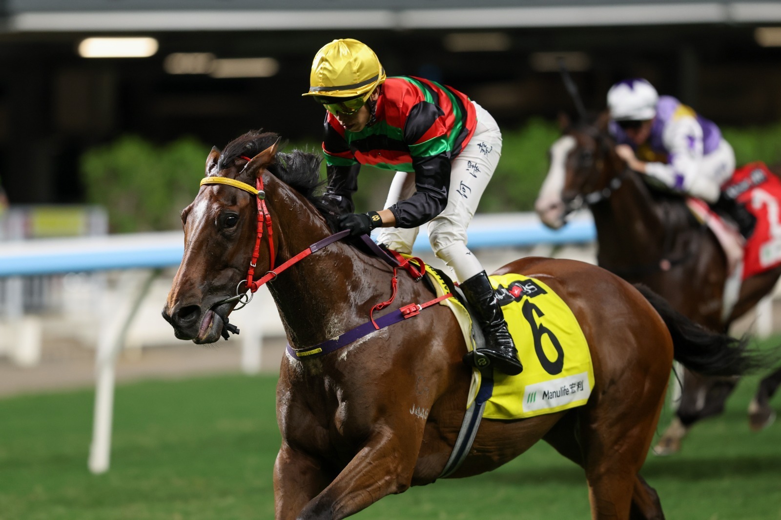 Fortunate Son leads the Million Challenge at Happy Valley during Hong Kong racing