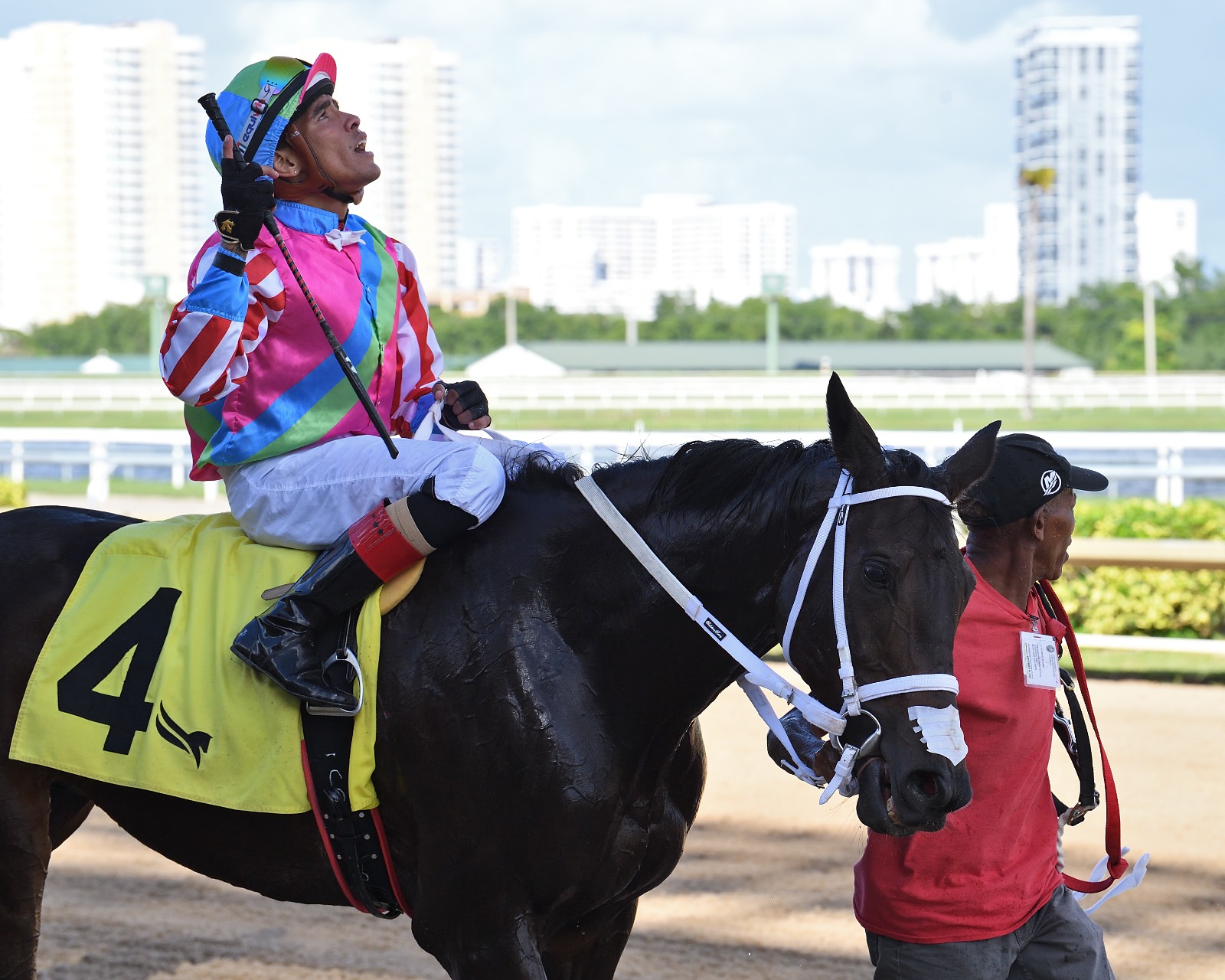 Felix Vasquez Jr. Gulfstream Park breakthrough victory aboard Pretty Geisha in his first career riding win