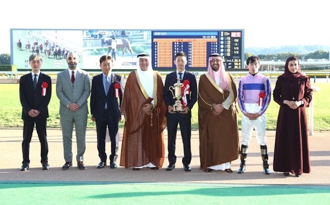 Agordino wins the Saudi Royal Cup at Tokyo Racecourse in Japan