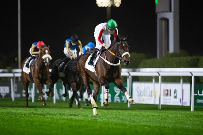 Gran Descans wins at King Abdulaziz Racecourse during the Saudi International Handicap campaign