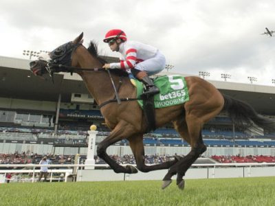 Souper Sporty surges clear under Fraser Aebly to win the Georgian Bay Stakes at Woodbine