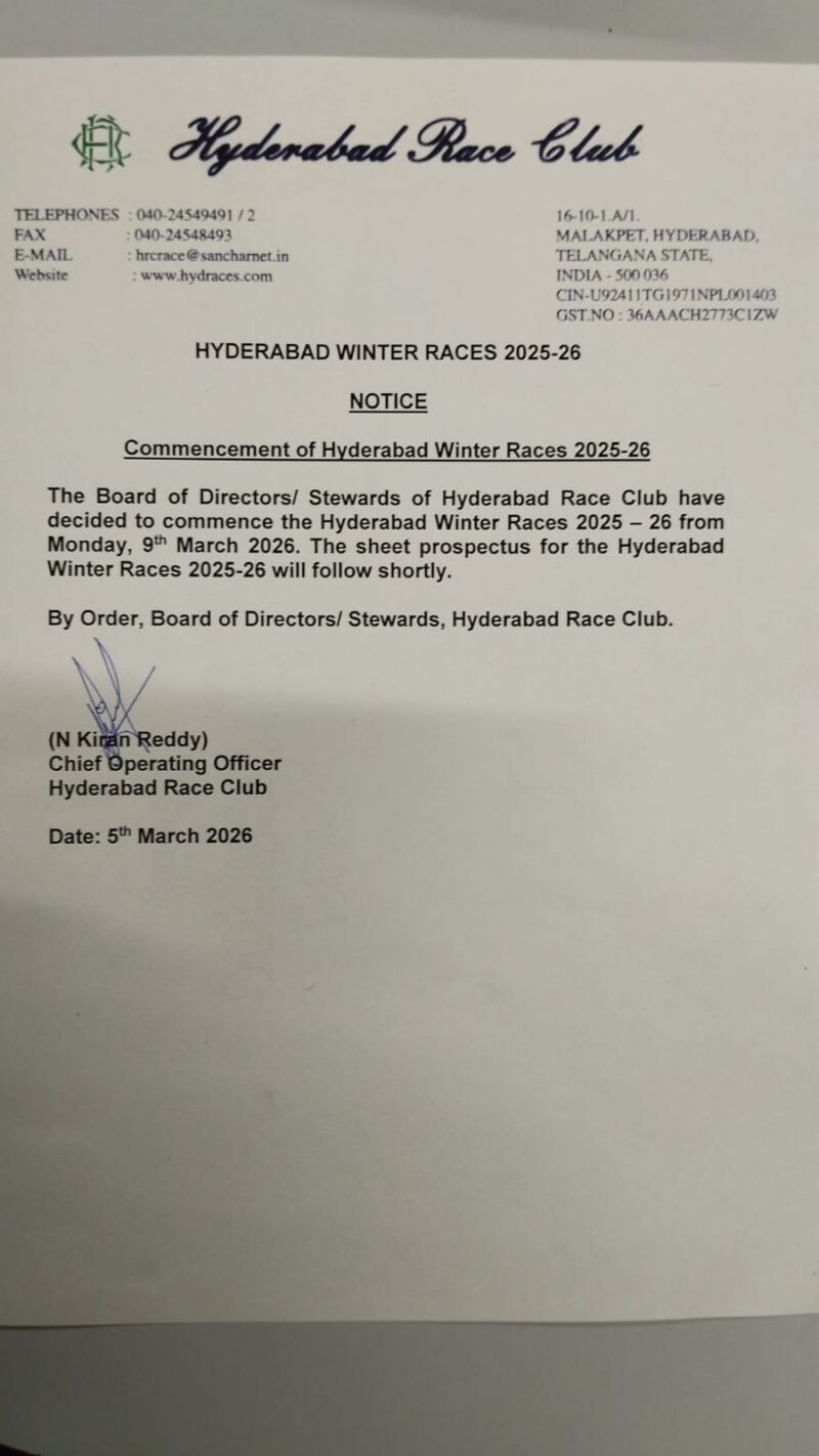 Image for the Tweet beginning: Hyderabad Racing is back! 🏇🔥

After